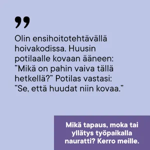 Sattuu ja tapahtuu -palstan juttuesimerkki tekstinä.