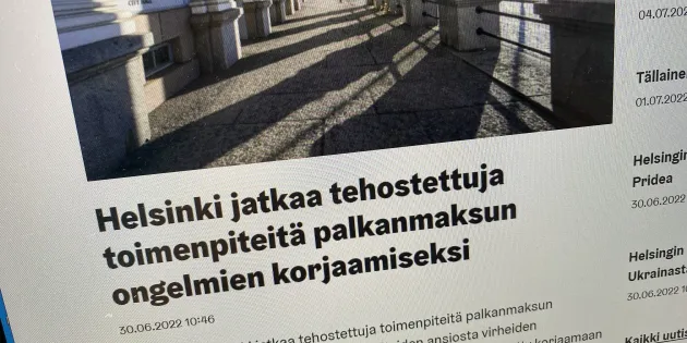 Kuva Helsingin kaupungin verkkosivuilla olevasta uutisesta.