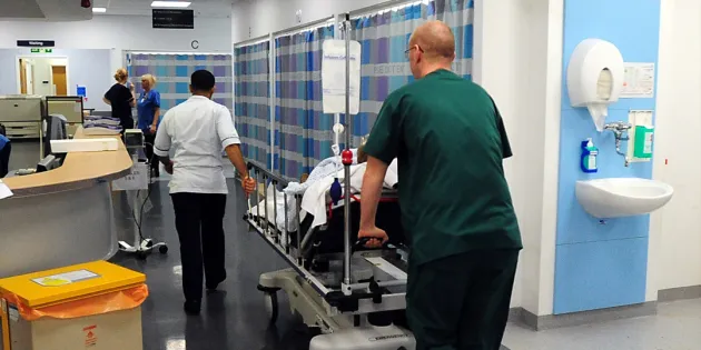 A generic stock photo of the Accident and Emergency (A&amp;E) reception at Queen Elizabeth Hospital, Birmingham.