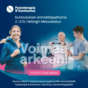 Fysioterapia ja kuntoutus -tapahtuman mainos.