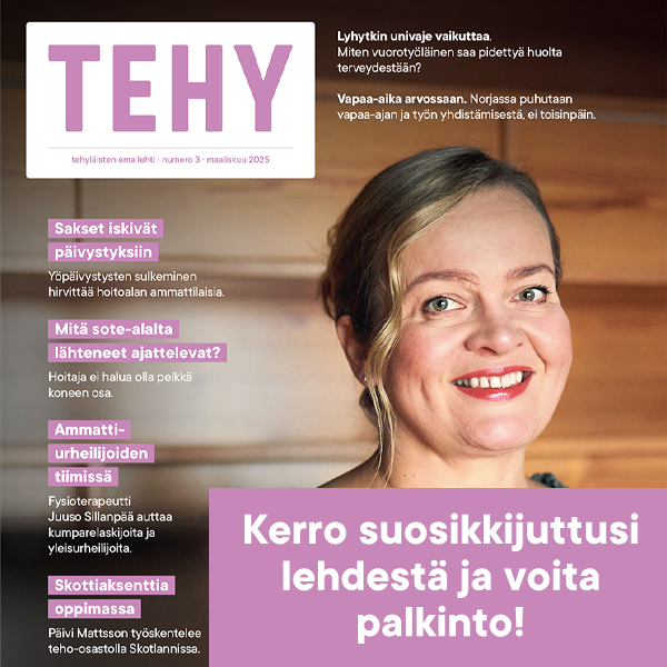 Kerro suosikkijuttusi Tehy-lehden maaliskuun numerosta.